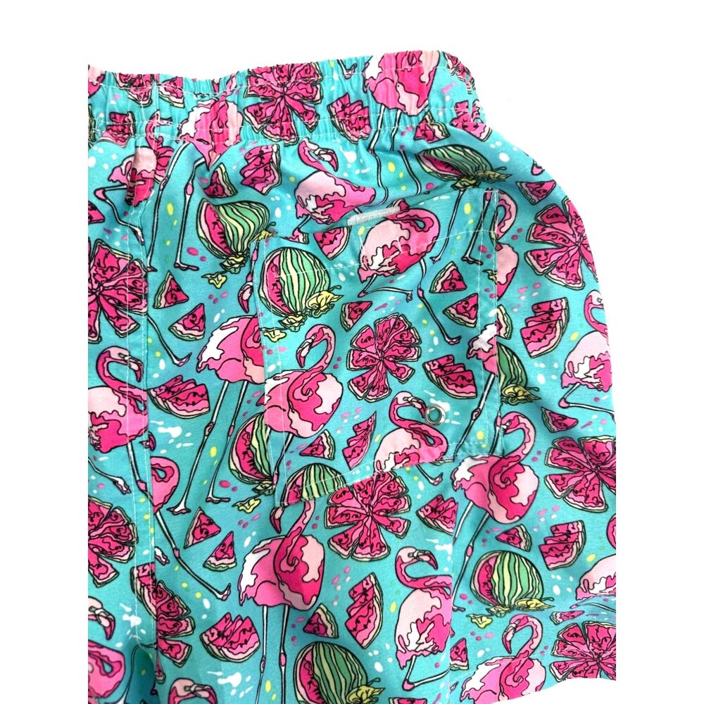 Porto Mare neon flamingo swim trunks - Picture 7 of 8